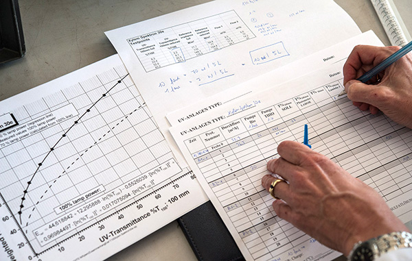 Data tables of the UV-plant